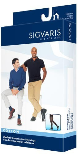 Sigvaris 230 Black Thigh High 30-40mmHg Compression Hose